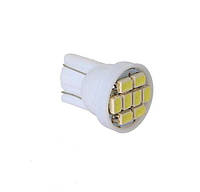 Светодиодная лампа Т10 W5W 8 SMD 3020 12V Белый