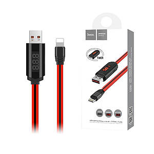 Кабель Lightning Hoco U29 LED 1.2м (2A) Red