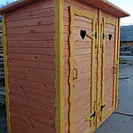 Туалет дерев'яний подвійний, фото 3