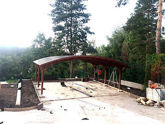 Навес для 2-х автомобилей 8х7 м. 2