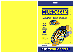 Папір кольоровий ЖОВТА НЕОН А4 20 арк Бумага цветная А4, 80 гм2  Желтая НЕОН 20 л.