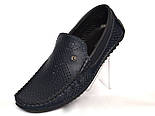 Літні чоловічі шкіряні мокасини перфоровані сині взуття великих розмірів Rosso Avangard Alberto PerfBlu, фото 6