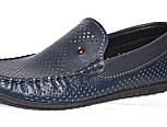 Літні чоловічі шкіряні мокасини перфоровані сині взуття великих розмірів Rosso Avangard Alberto PerfBlu, фото 7