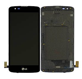 Дисплей LG K8 K350E | K350N | Phoenix 2 з сенсорним склом в рамці (Чорний) Оригінал Китай
