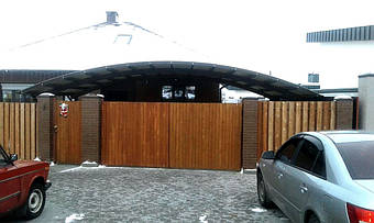 Навес для 2-х автомобилей в Новоалександровке 9.1х5 м. 9