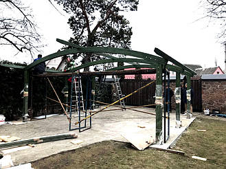 Навес для 2-х автомобилей в селе Таценки, Киевская область 6.6х7.2 м. 3