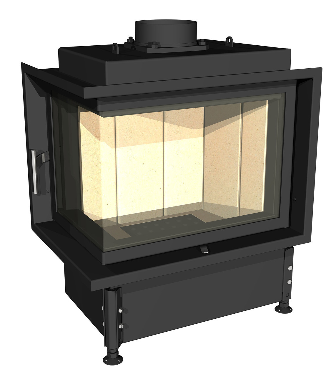 Угловая топка для камина Kobok KAZETA R90 73 LD 730/450-S/330 (L/R ...