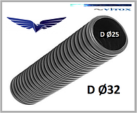Гофротруба негорючая с протяжкой серая Ø32мм 1432 D_K50D