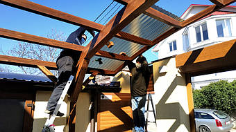 Навес для 2-х автомобилей в Одессе 6.5х6 м. 4