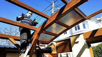 Навес для 2-х автомобилей в Одессе 6.5х6 м. 7