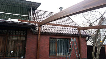 Навес для 2-х автомобилей в Запорожье 6.2х6 м. 2