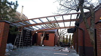 Навес для 2-х автомобилей в Запорожье 6.2х6 м. 5