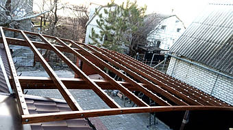 Навес для 2-х автомобилей в Запорожье 6.2х6 м. 6