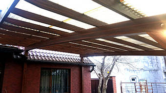 Навес для 2-х автомобилей в Запорожье 6.2х6 м. 16