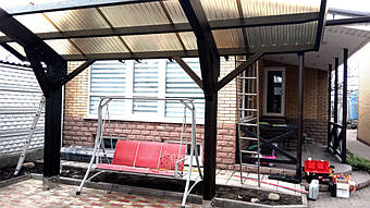 Навес для 2-х автомобилей в Самаровке, Днепропетровская область 9.8х5.5 м. 3