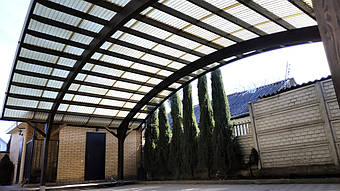 Навес для 2-х автомобилей в Самаровке, Днепропетровская область 9.8х5.5 м. 35