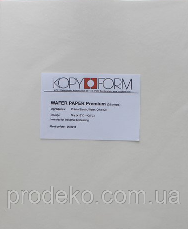 Вафельний папір KopyForm Wafer Paper A4 Premium 25 sheets*100 шт