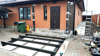 Козырек для входной двери в Новоалександровке 2х3.26 м. 8