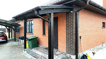 Козырек для входной двери в Новоалександровке 2х3.26 м. 17