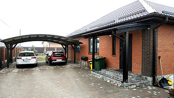 Козырек для входной двери в Новоалександровке 2х3.26 м. 29