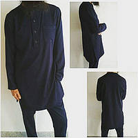 Камис из натурального льна (костюм брюки и рубаха длинная) ХС-12ХХЛ, рубаха в арабском стиле