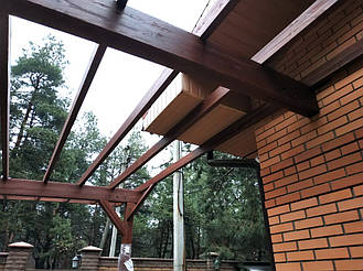 Навес Пристенный для 2-х автомобилей 8.4х12.3 м. 1