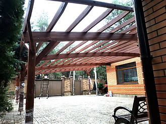 Навес Пристенный для 2-х автомобилей 8.4х12.3 м. 8