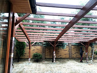 Навес Пристенный для 2-х автомобилей 8.4х12.3 м. 9