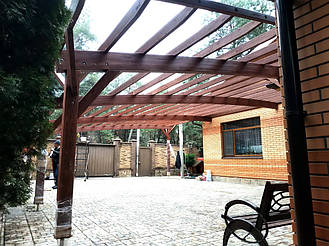 Навес Пристенный для 2-х автомобилей 8.4х12.3 м. 12