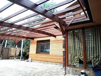 Навес Пристенный для 2-х автомобилей 8.4х12.3 м. 14