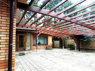 Навес Пристенный для 2-х автомобилей 8.4х12.3 м. 21