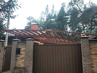 Навес Пристенный для 2-х автомобилей 8.4х12.3 м. 22