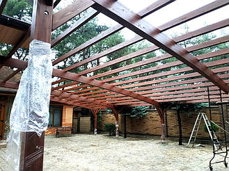 Навес Пристенный для 2-х автомобилей 8.4х12.3 м. 27