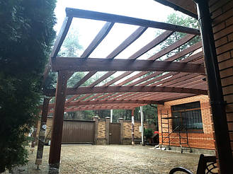 Навес Пристенный для 2-х автомобилей 8.4х12.3 м. 30