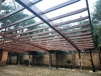 Навес Пристенный для 2-х автомобилей 8.4х12.3 м. 31