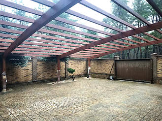 Навес Пристенный для 2-х автомобилей 8.4х12.3 м. 32