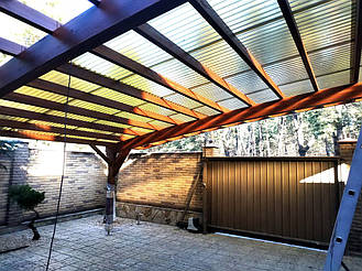 Навес Пристенный для 2-х автомобилей 8.4х12.3 м. 38