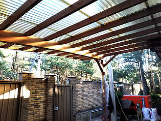 Навес Пристенный для 2-х автомобилей 8.4х12.3 м. 39