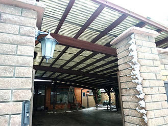 Навес Пристенный для 2-х автомобилей 8.4х12.3 м. 43