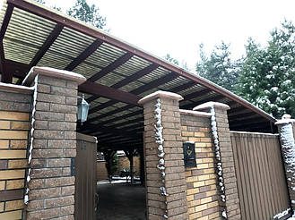 Навес Пристенный для 2-х автомобилей 8.4х12.3 м. 44