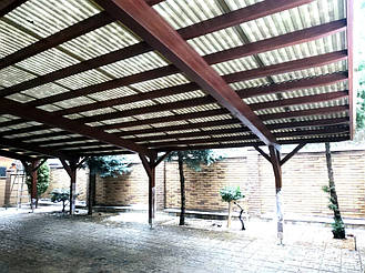 Навес Пристенный для 2-х автомобилей 8.4х12.3 м. 48