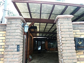 Навес Пристенный для 2-х автомобилей 8.4х12.3 м. 49