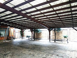 Навес Пристенный для 2-х автомобилей 8.4х12.3 м. 50