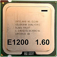 Процессор Intel Celeron E1200 M0 SLAQW 1.60GHz 512KB Cache 800 MHz FSB Socket 775 Б/У - МИНУС