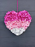 Декоративне рожево-біле серце як декор до дня святого Валентина, фото 4