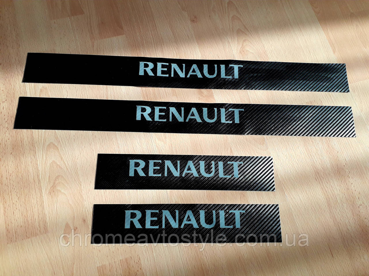 Карбонові наклейки на пороги Renault Megan II, 4 шт. (ID#1152459175 ...