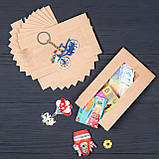 Паперовий крафт пакет з прозорим вікном 100*40*170 мм, фото 7