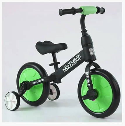 Беговел дитячий 2 в 1 PROFI KIDS М 5452-2, чорно-зелений, фото 3