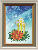 Схема для вышивки бисером Рождественская открытка. Арт. НР-002