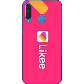 Силіконовий бампер з зображенням для Huawei P30 Lite Likee на рожевому тлі
